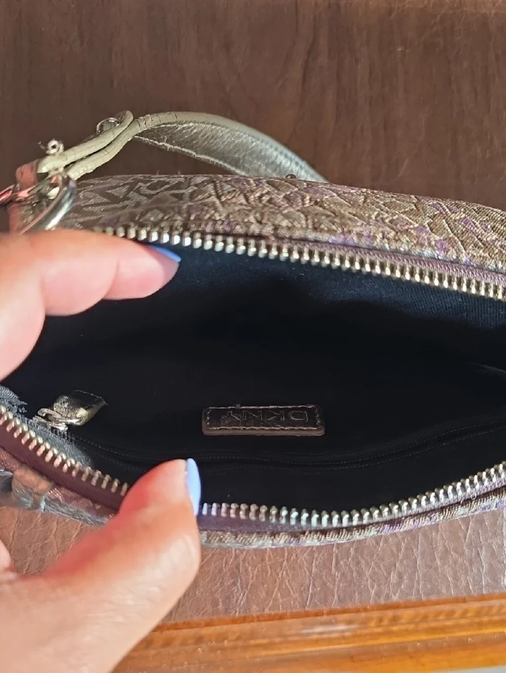 vintage DKNY monogram jacquard shoulder bag